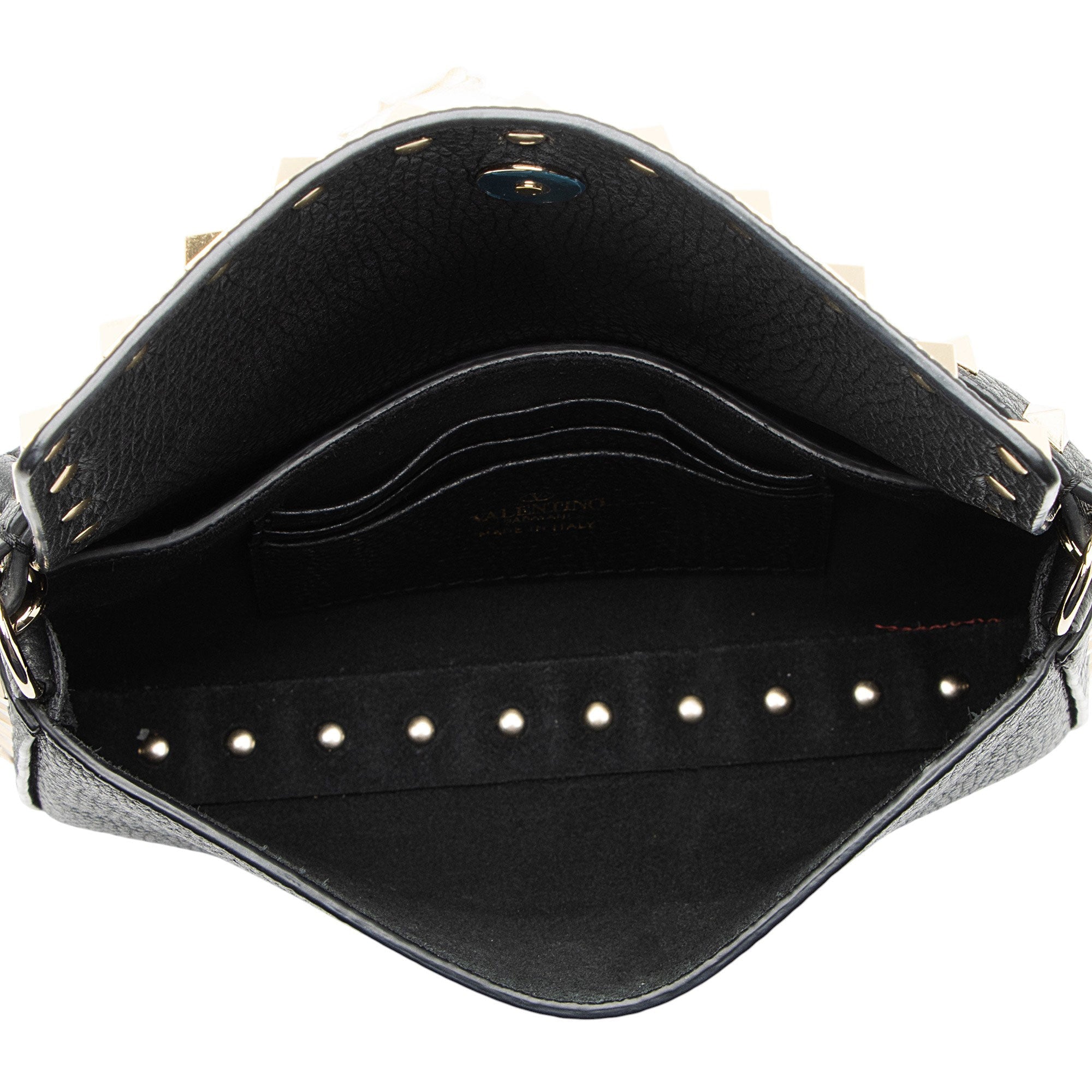 Valentino Grainy Calfskin Rockstud Pouch