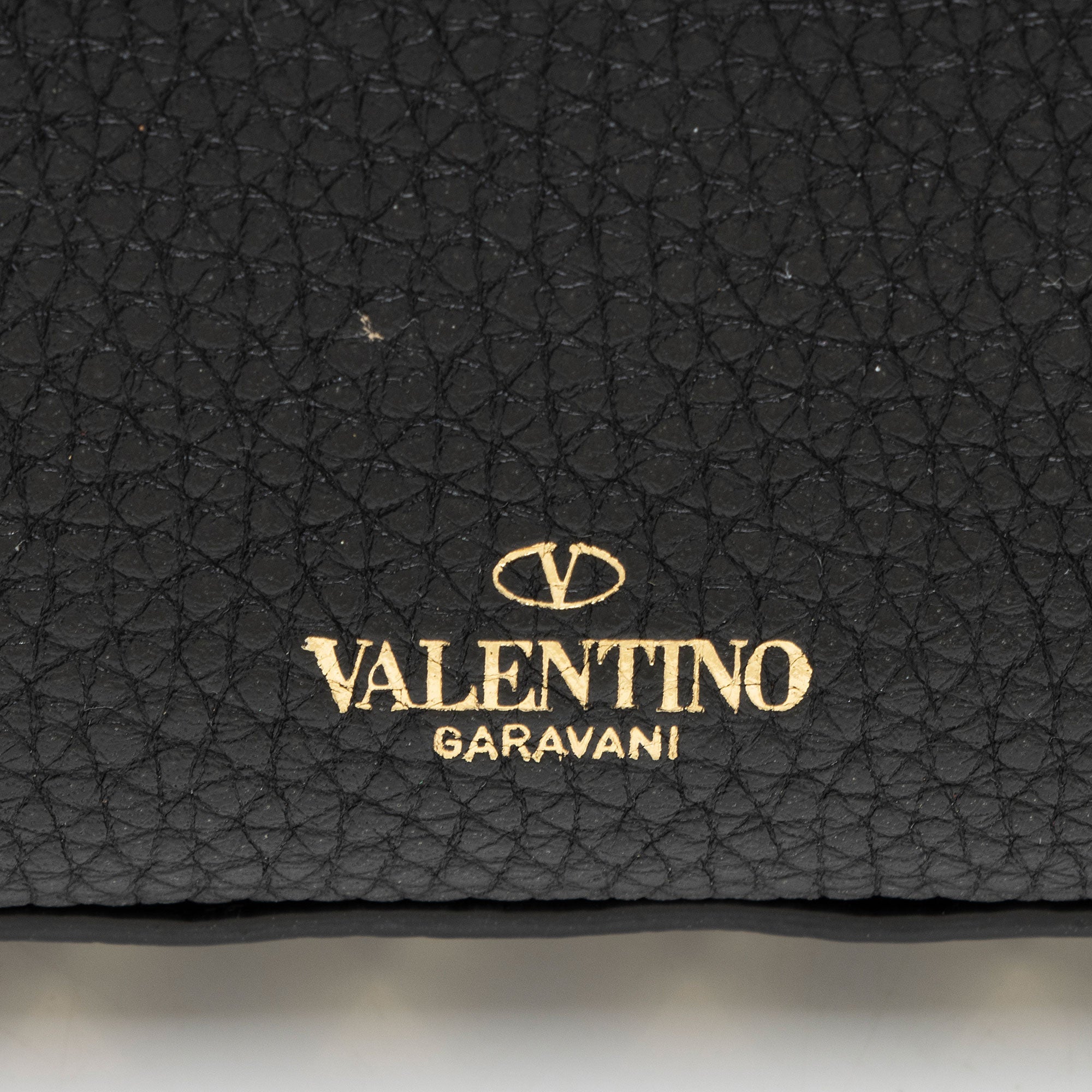 Valentino Grainy Calfskin Rockstud Pouch