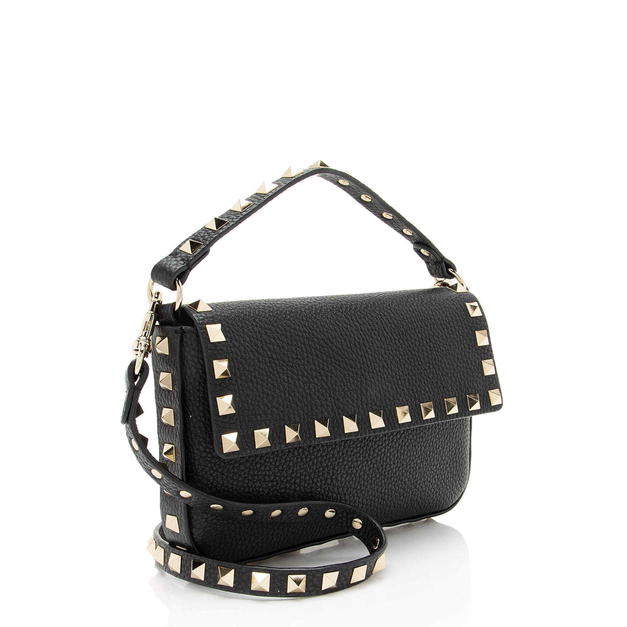 Valentino Grainy Calfskin Rockstud Pouch