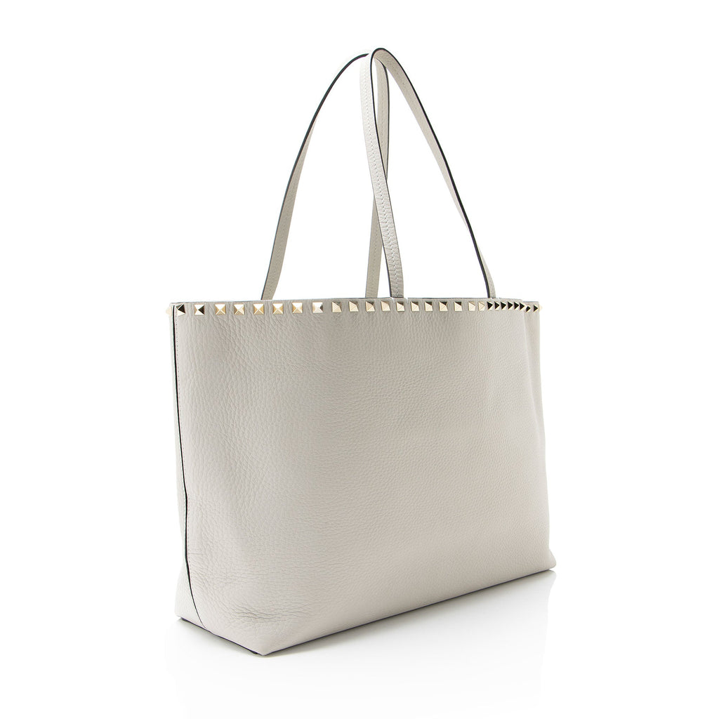 Valentino Grainy Calfskin Rockstud Tote