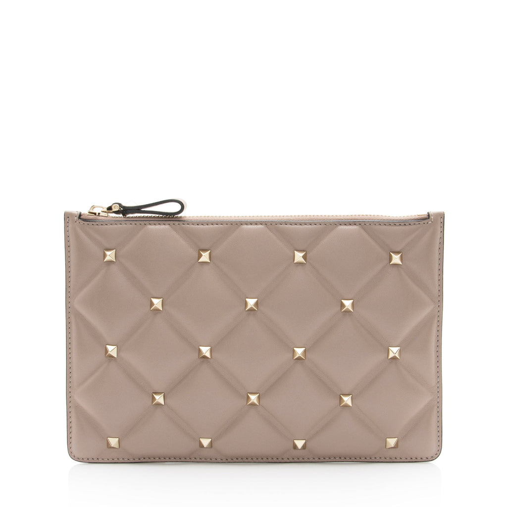 Valentino Lambskin Candystud Small Zip Pouch