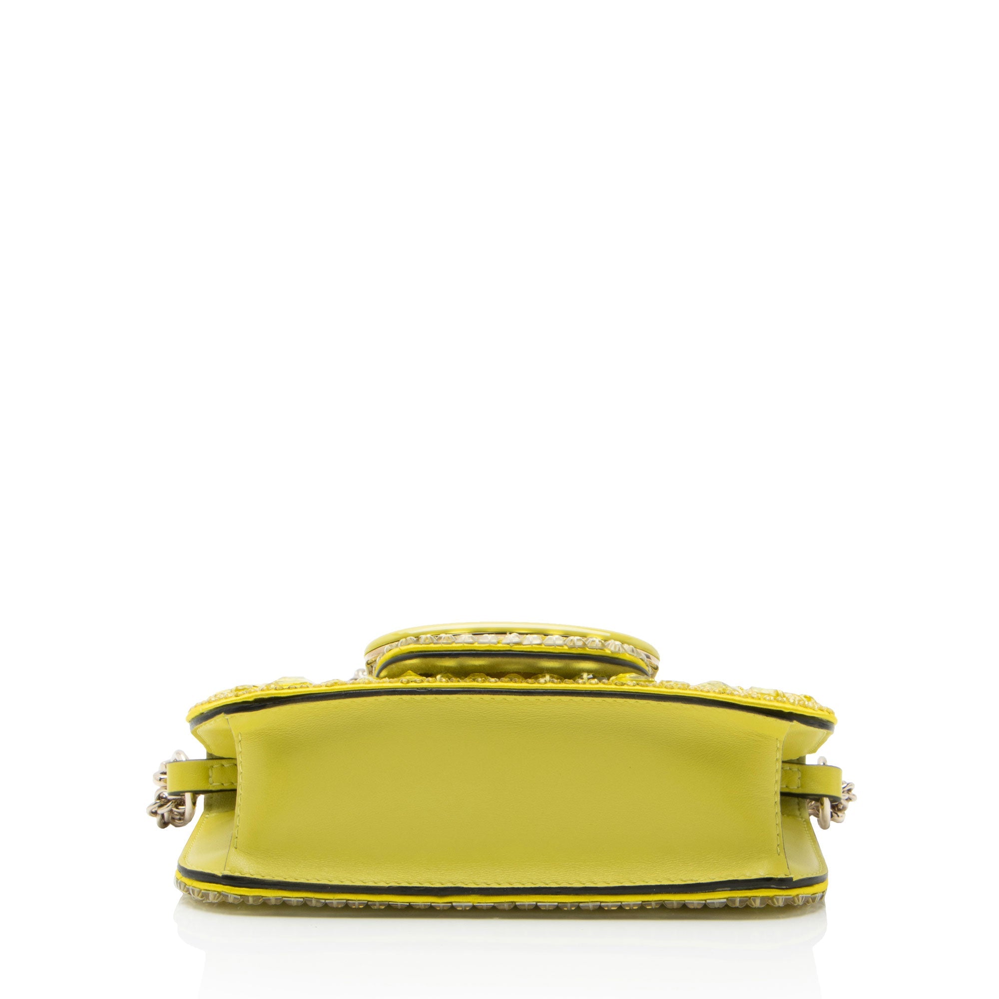 Valentino Lambskin Crystal Embellished Vlogo Loco Small Shoulder Bag