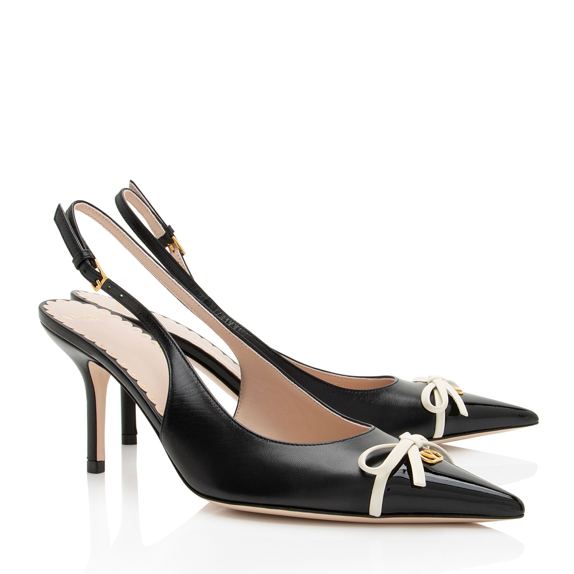 Valentino Leather Bepointy Slingback Pumps - Size 7 / 37