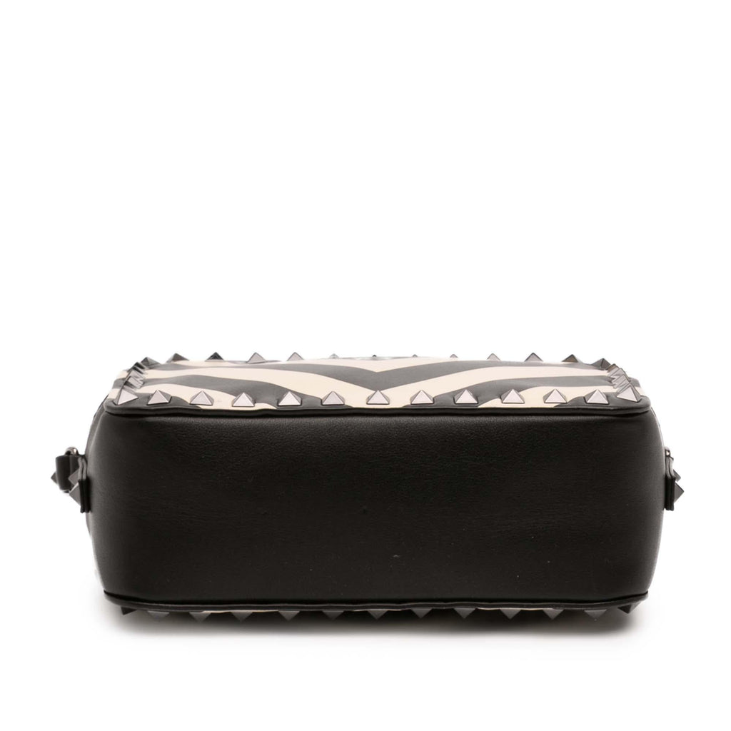 Valentino Leather Chevron Print Rockstud Camera Bag