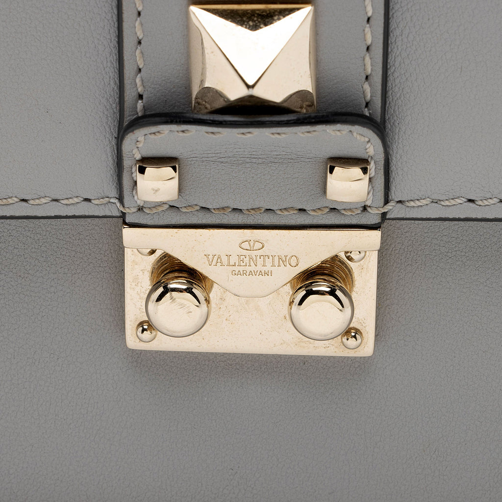 Valentino Calfskin Glam Lock Small Shoulder Bag (SHF-7ggMwP)