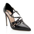 Valentino Leather Love Latch Eyelet Embellished Strap Pumps - Size 6 / 36