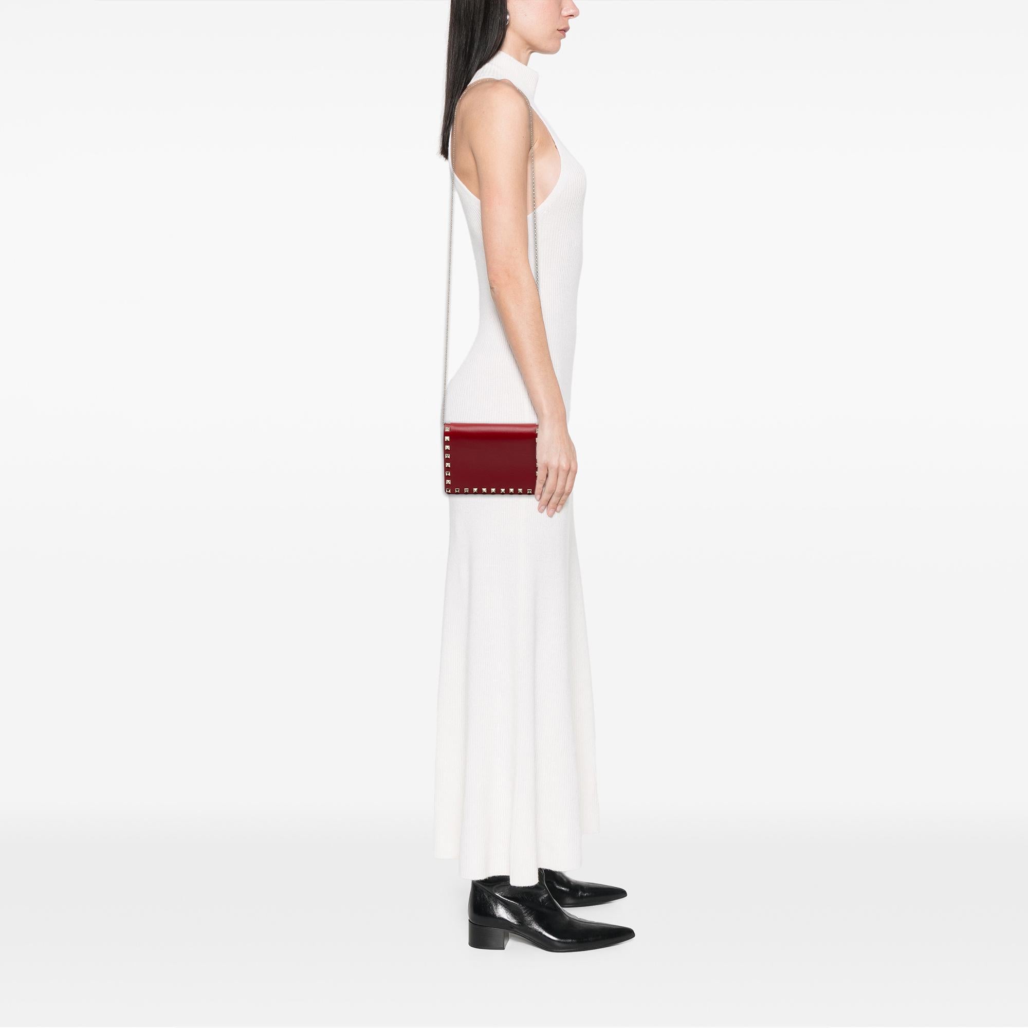 Valentino Leather Rockstud Chain Pouch