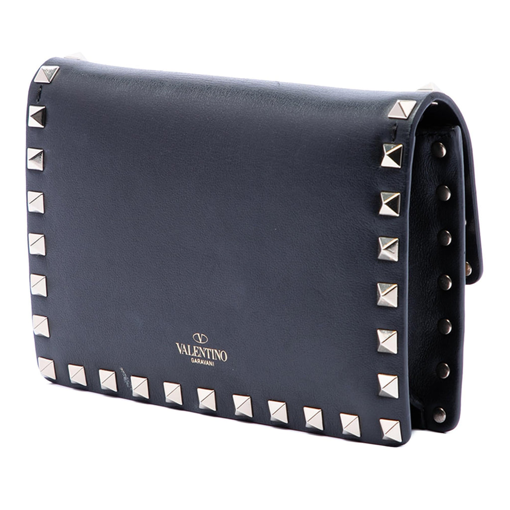 Valentino Leather Rockstud Clutch on Chain
