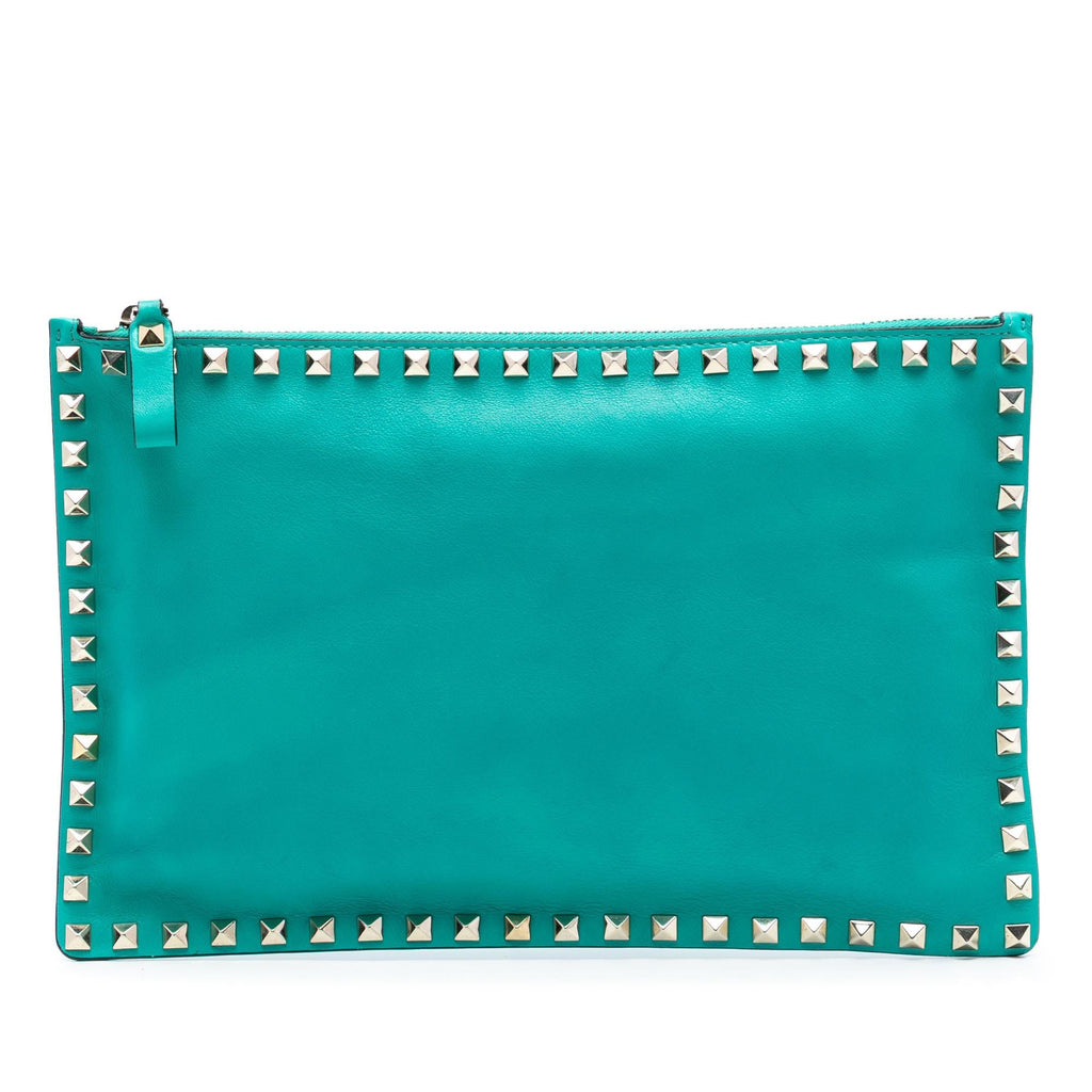 Valentino Leather Rockstud Clutch