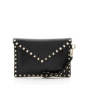 Valentino Leather Rockstud Envelope Flap Small Clutch