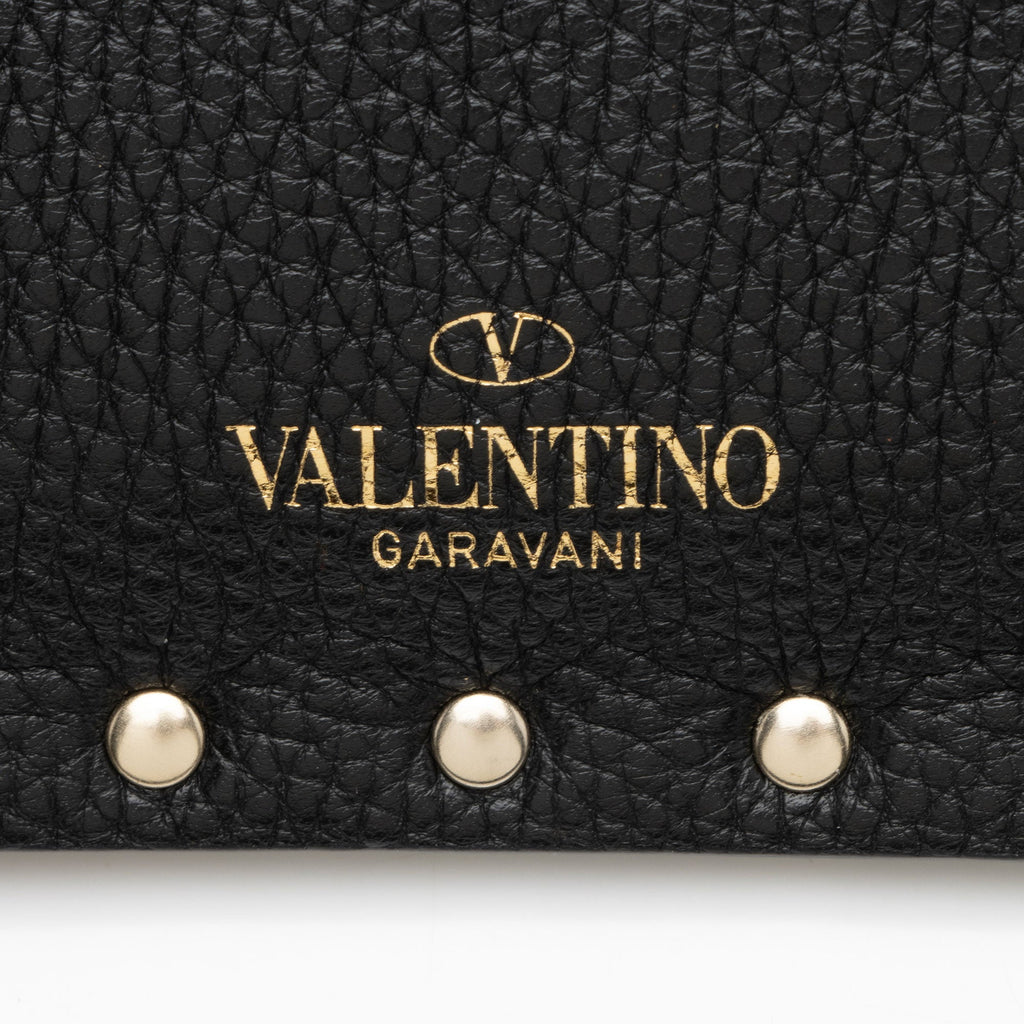 Valentino Leather Rockstud Envelope Flap Small Clutch