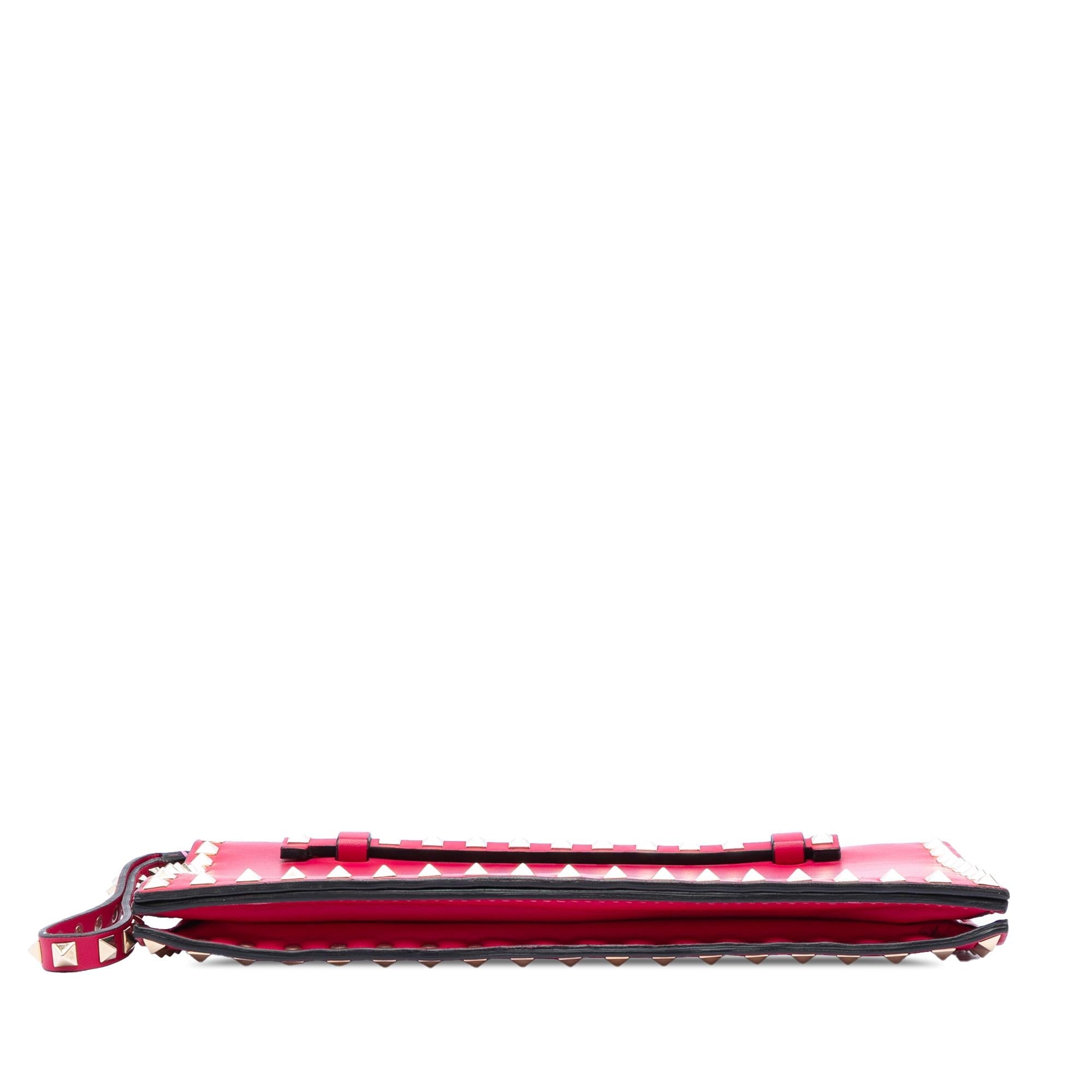 Valentino Leather Rockstud Flap Clutch
