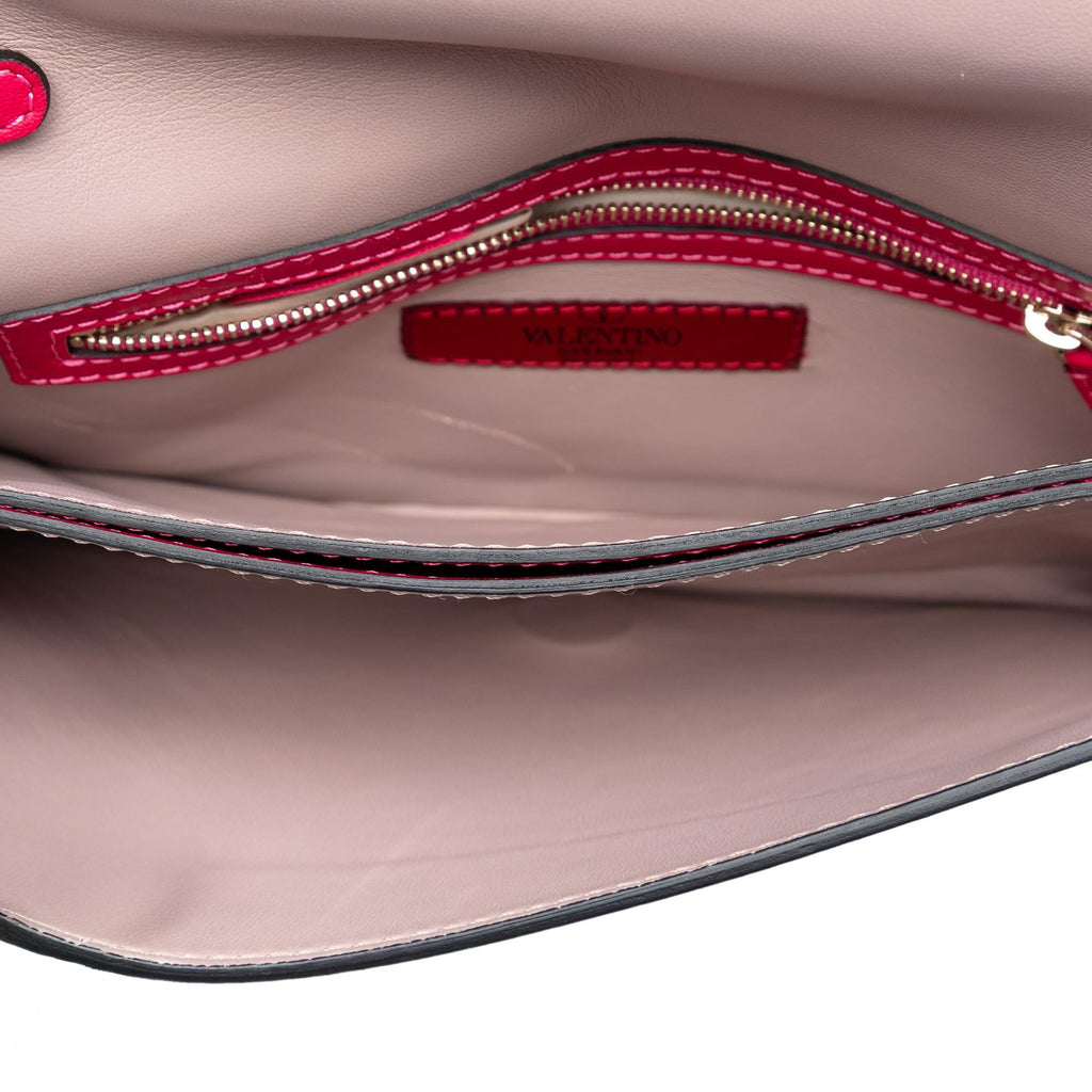 Valentino Leather Rockstud Flap Clutch