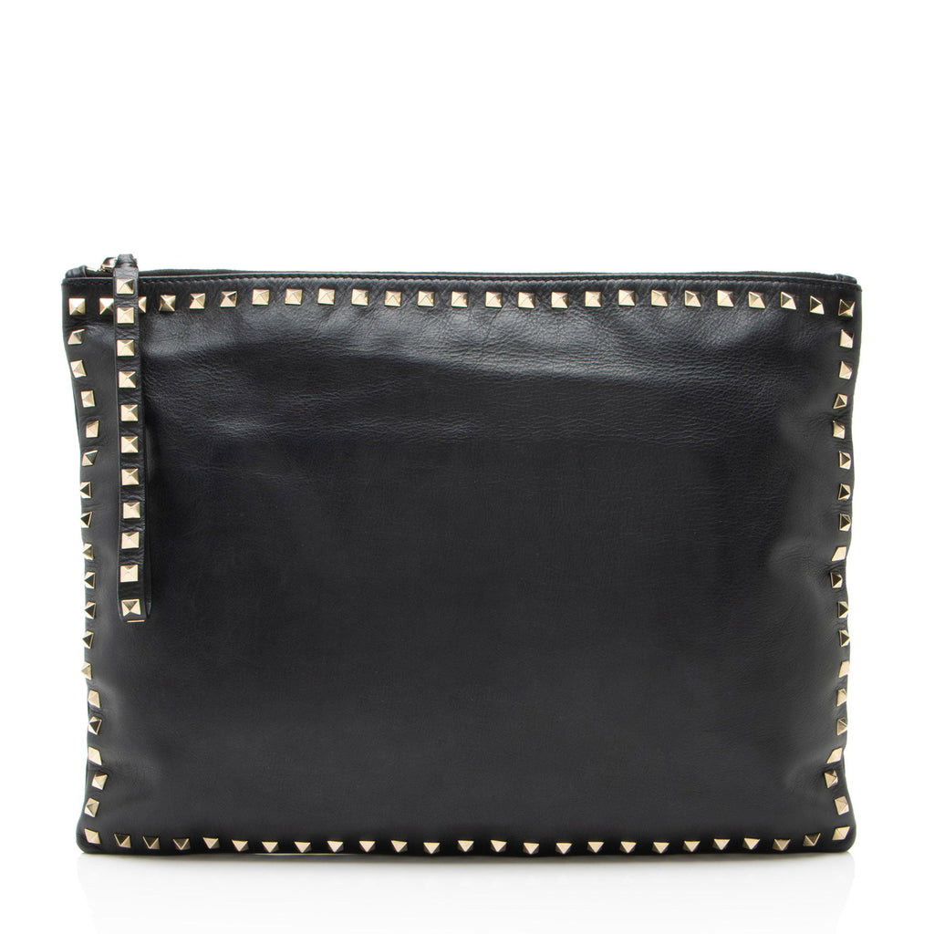 Valentino Leather Rockstud Oversized Clutch