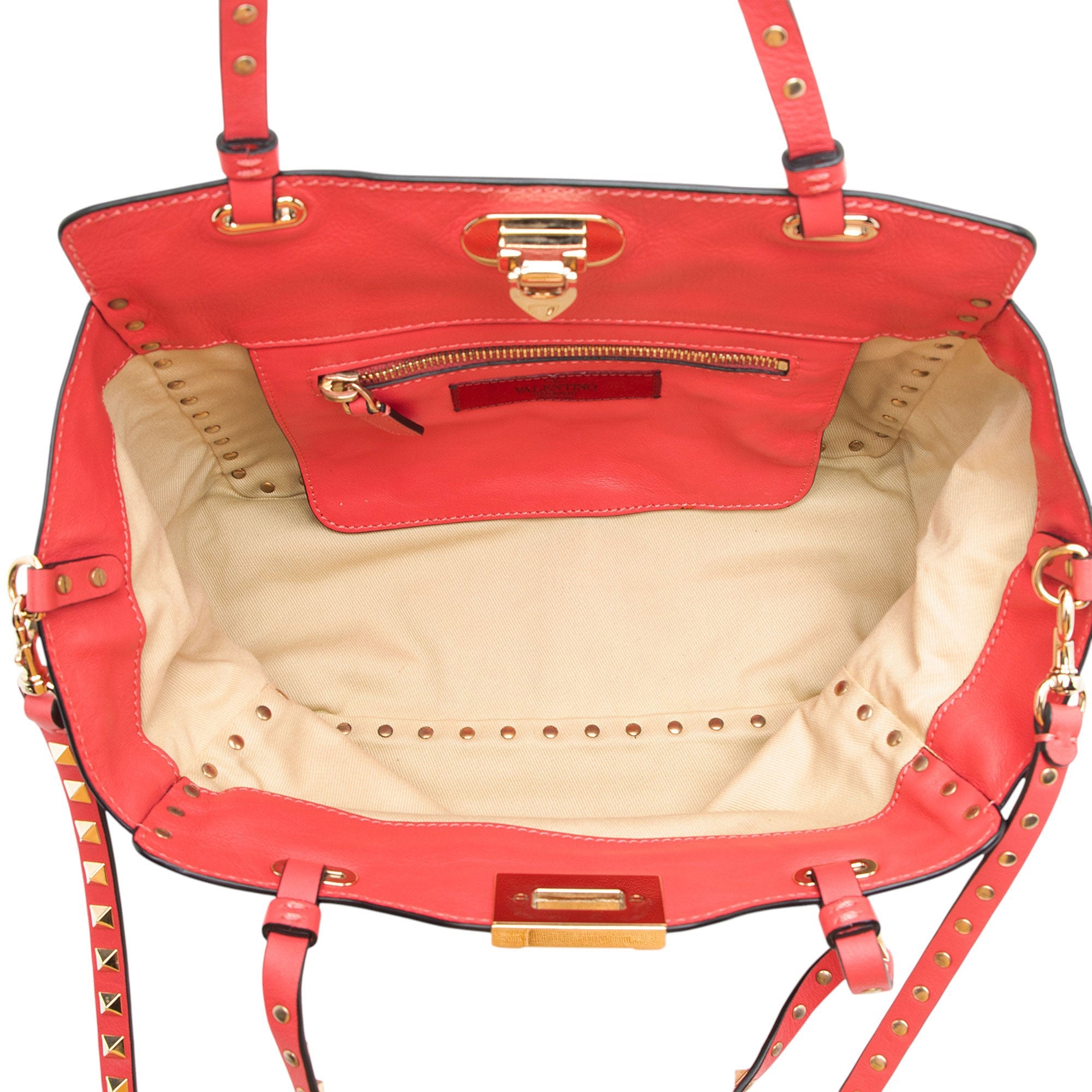 Valentino Leather Rockstud Small Tote