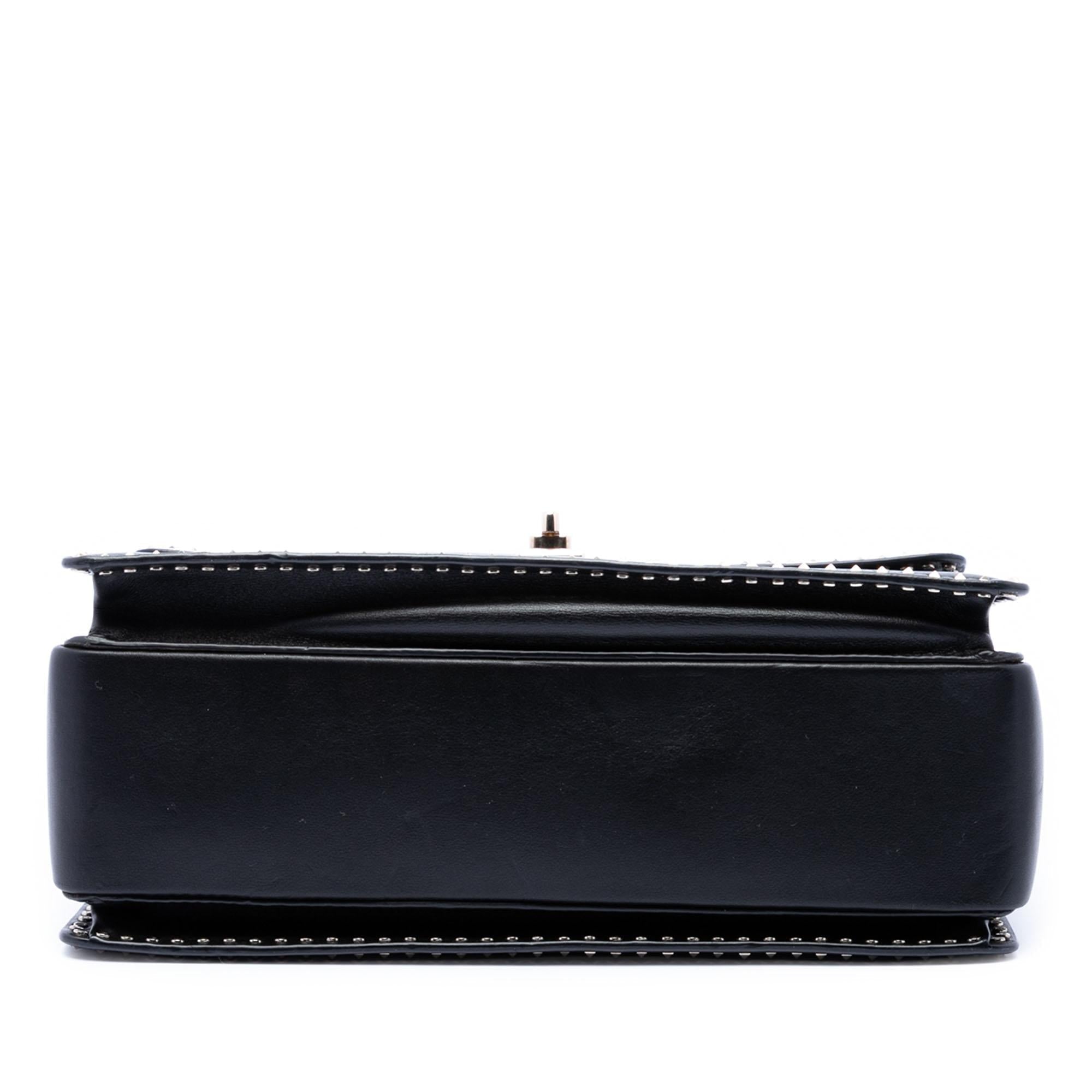 Valentino Leather Rockstud Top Handle Bag
