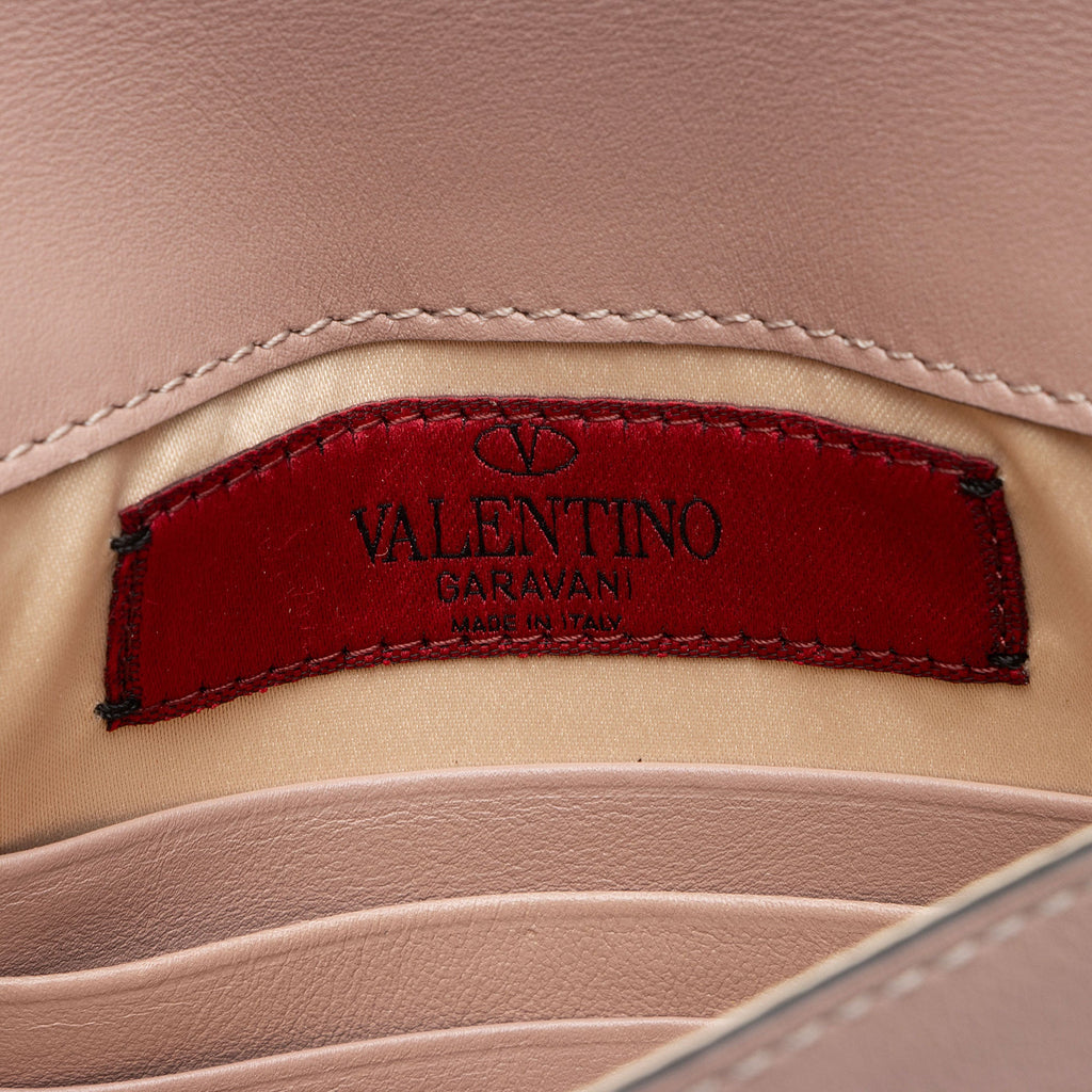 Valentino Leather Rockstud V-Flap Wristlet