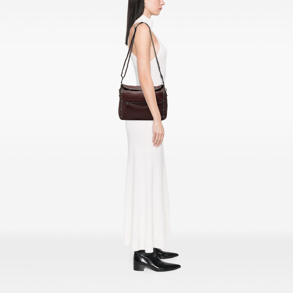 Valentino Leather Rolling Rockstud Crossbody