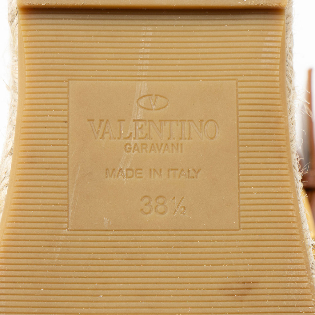 Valentino Leather Rose Atelier 03 Espadrille Wedges - Size 8.5 / 38.5