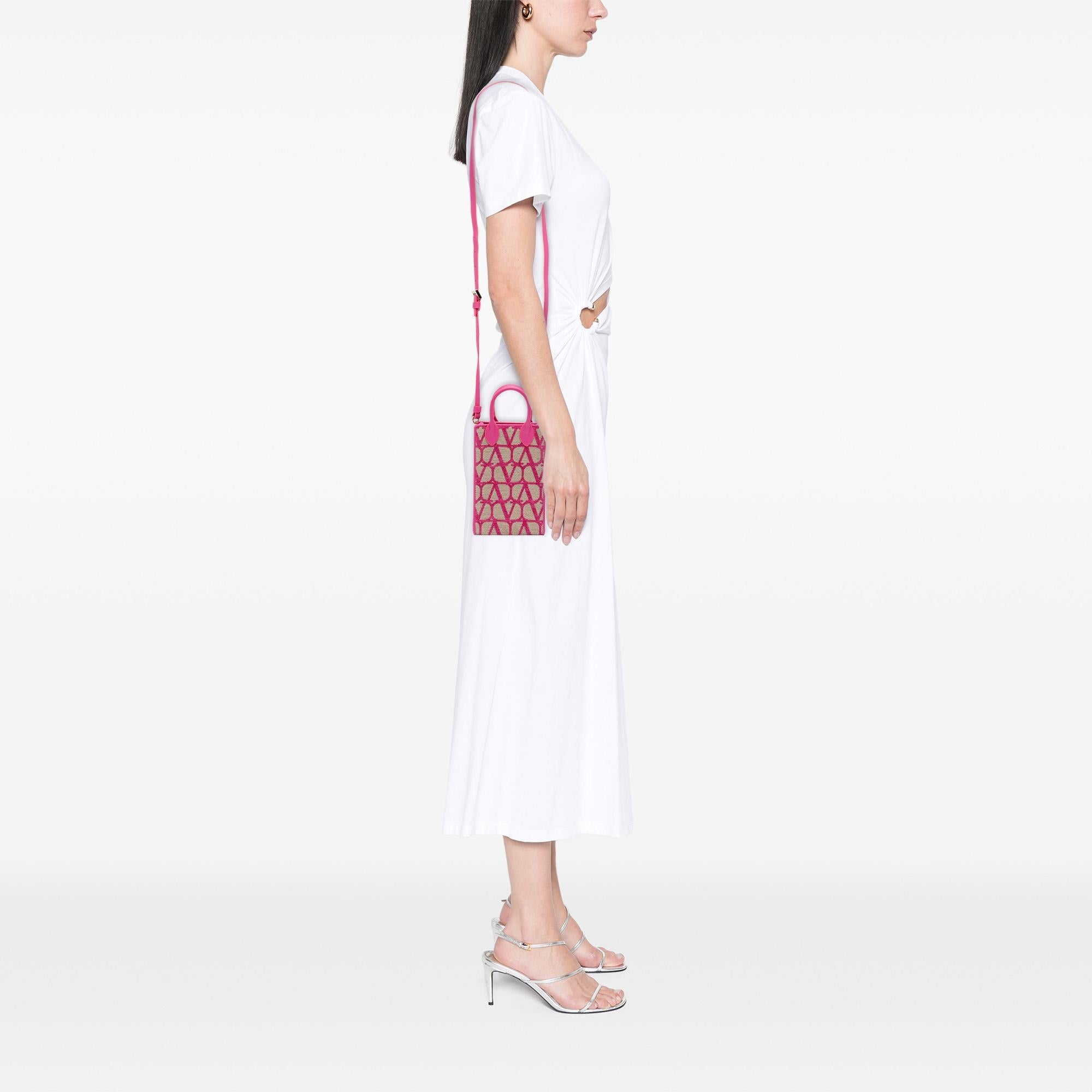 Valentino Leather Trimmed Toile Iconographe Satchel