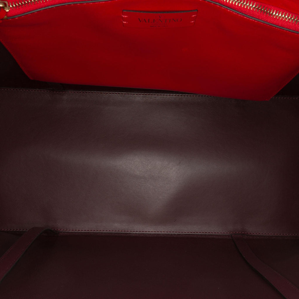Valentino Leather Vlogo Fillme Tote