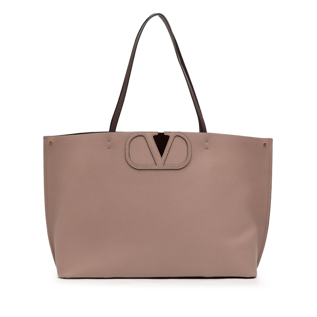 Valentino Leather Vlogo Fillme Tote