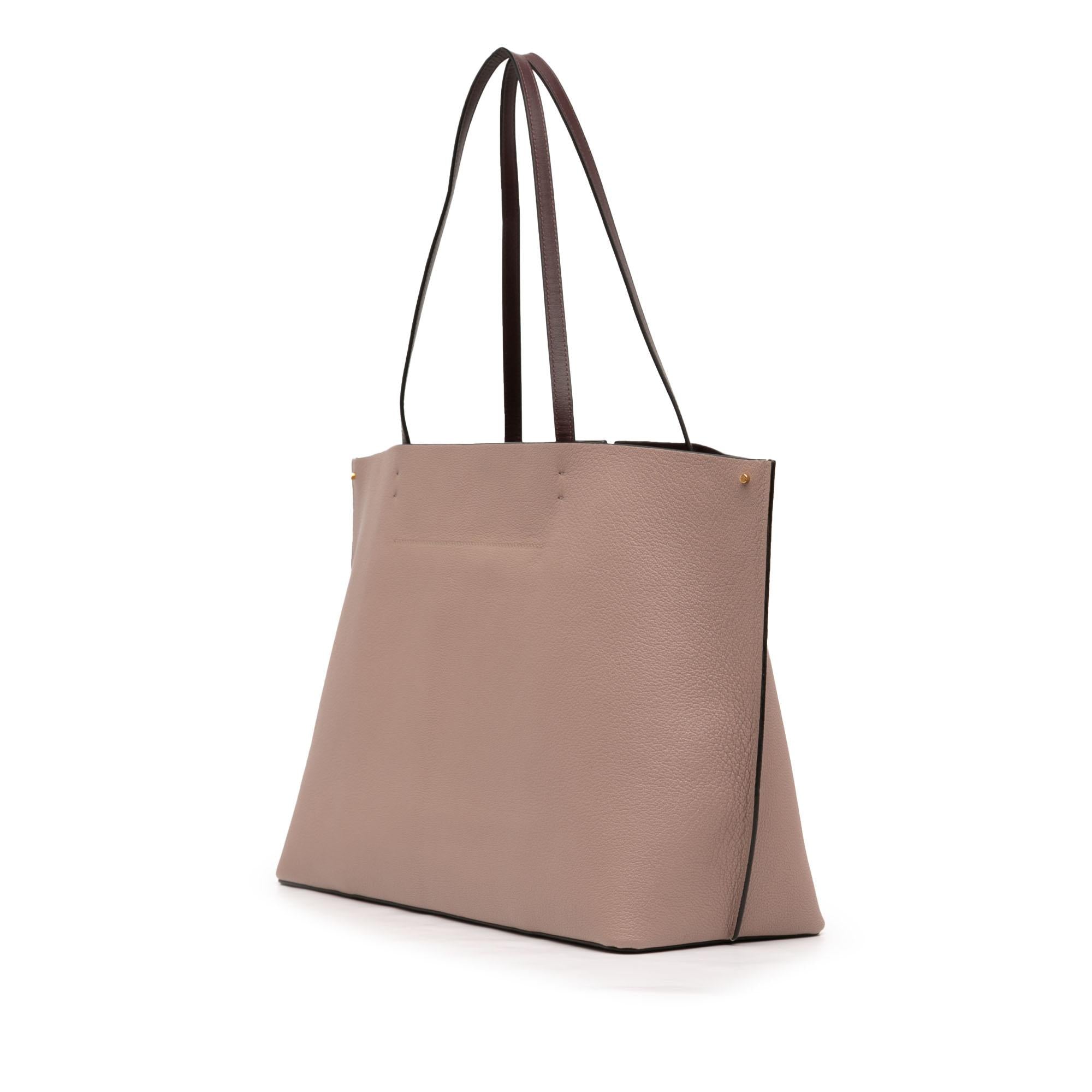 Valentino Leather Vlogo Fillme Tote