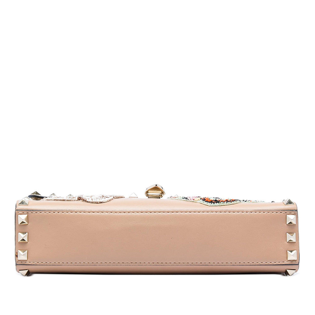 Valentino Medium Beaded Butterfly Embellished Leather Rockstud Flap Crossbody