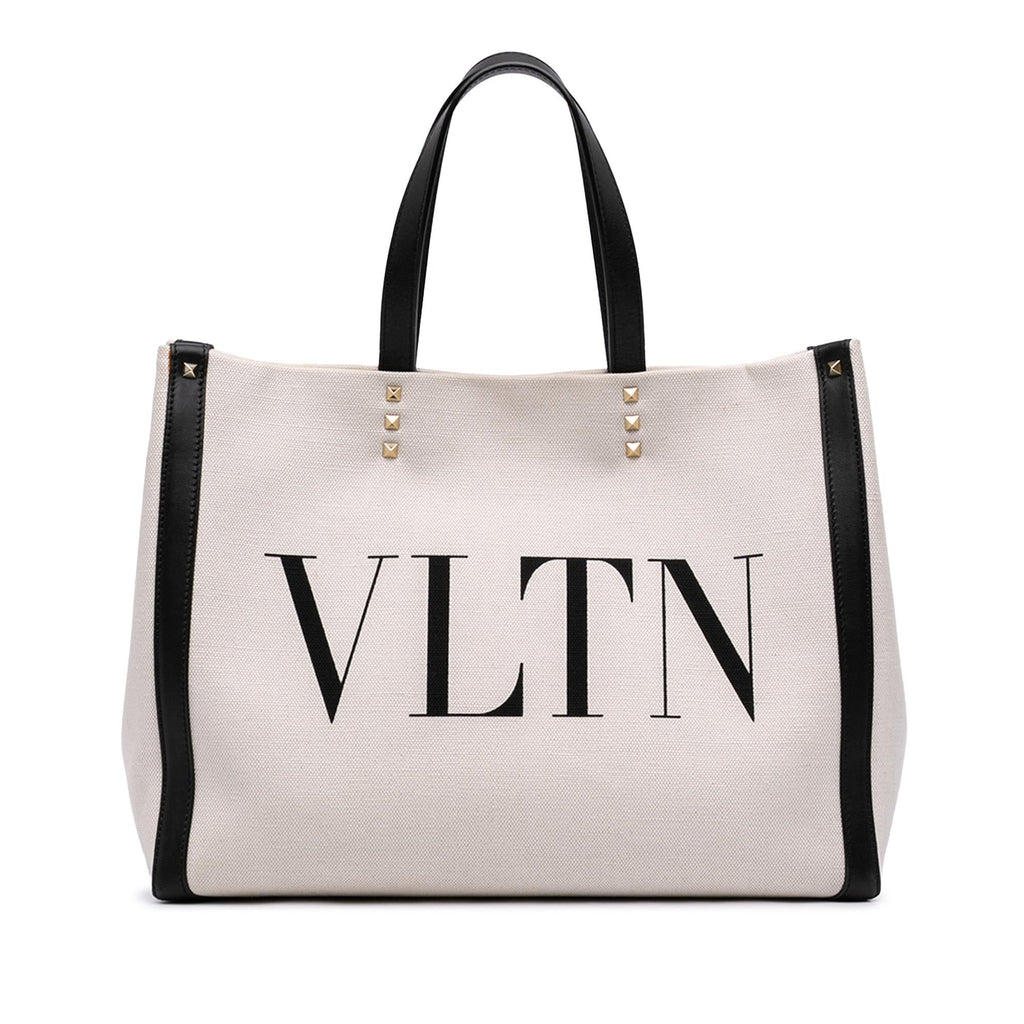 Valentino Medium Canvas Rockstud VLTN Tote
