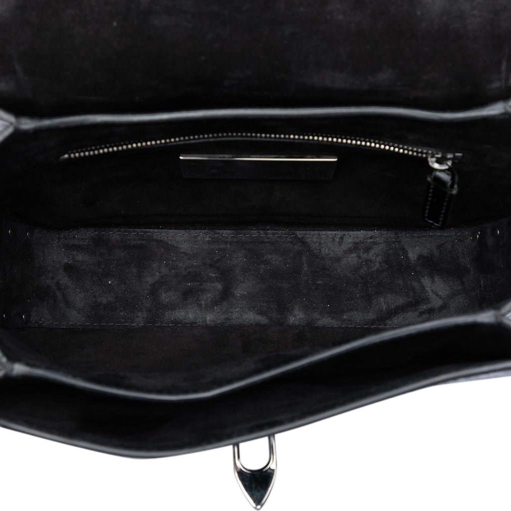Valentino Medium Craquele Calfskin Guitar Strap Rockstud Rolling Flap Crossbody