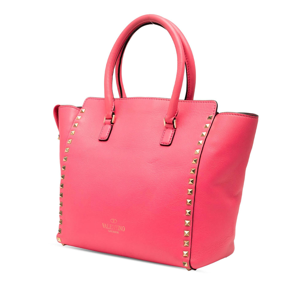 Valentino Medium Leather Rockstud Double Handle Tote