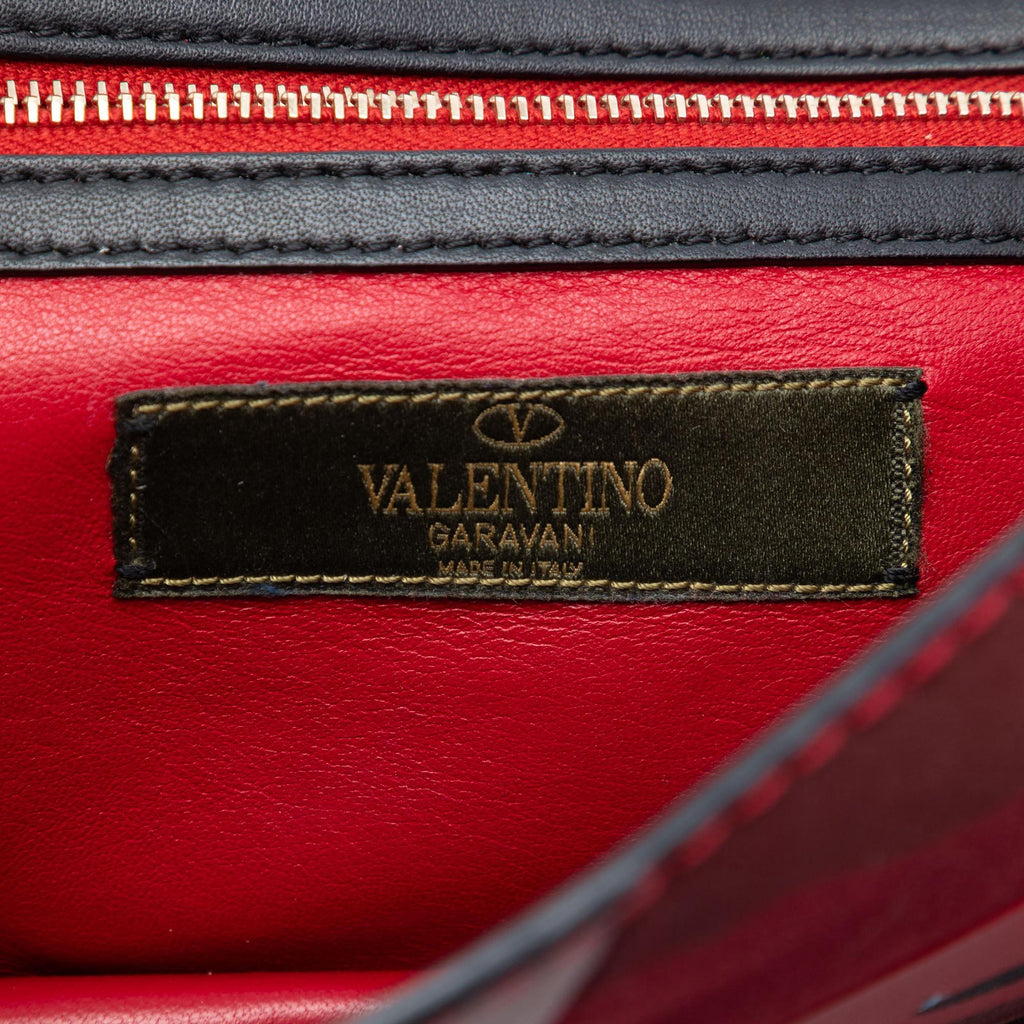 Valentino Medium Nappa and Canvas Camouflage Rockstud Glam Lock Crossbody