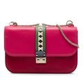 Valentino Medium Tricolor Calfskin Rockstud Glam Lock Crossbody