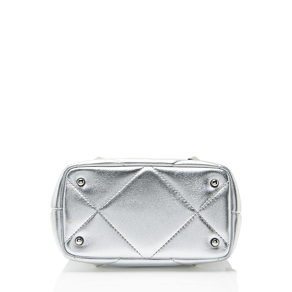 Valentino Metallic Calfskin Roman Stud The Handle Small Top Handle