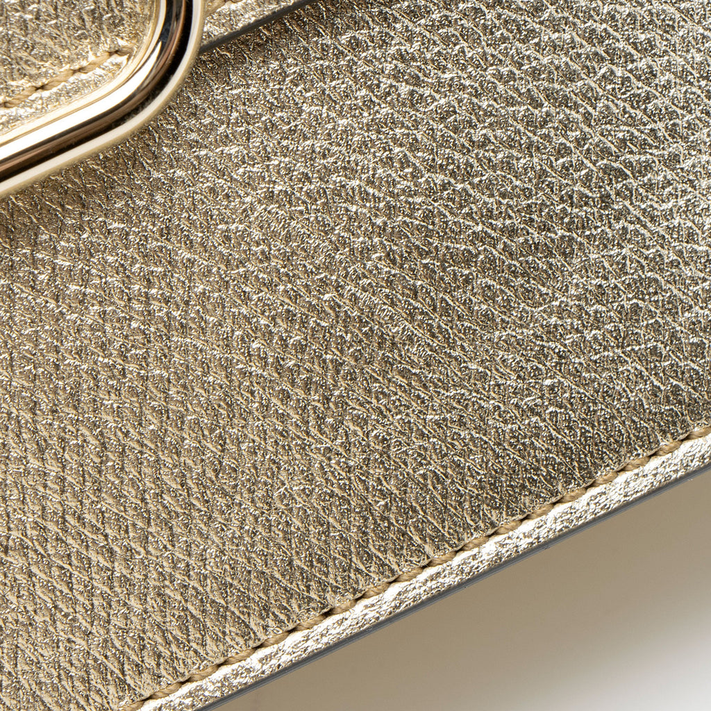 Valentino Metallic Grainy Calfskin VLogo Wallet on Chain