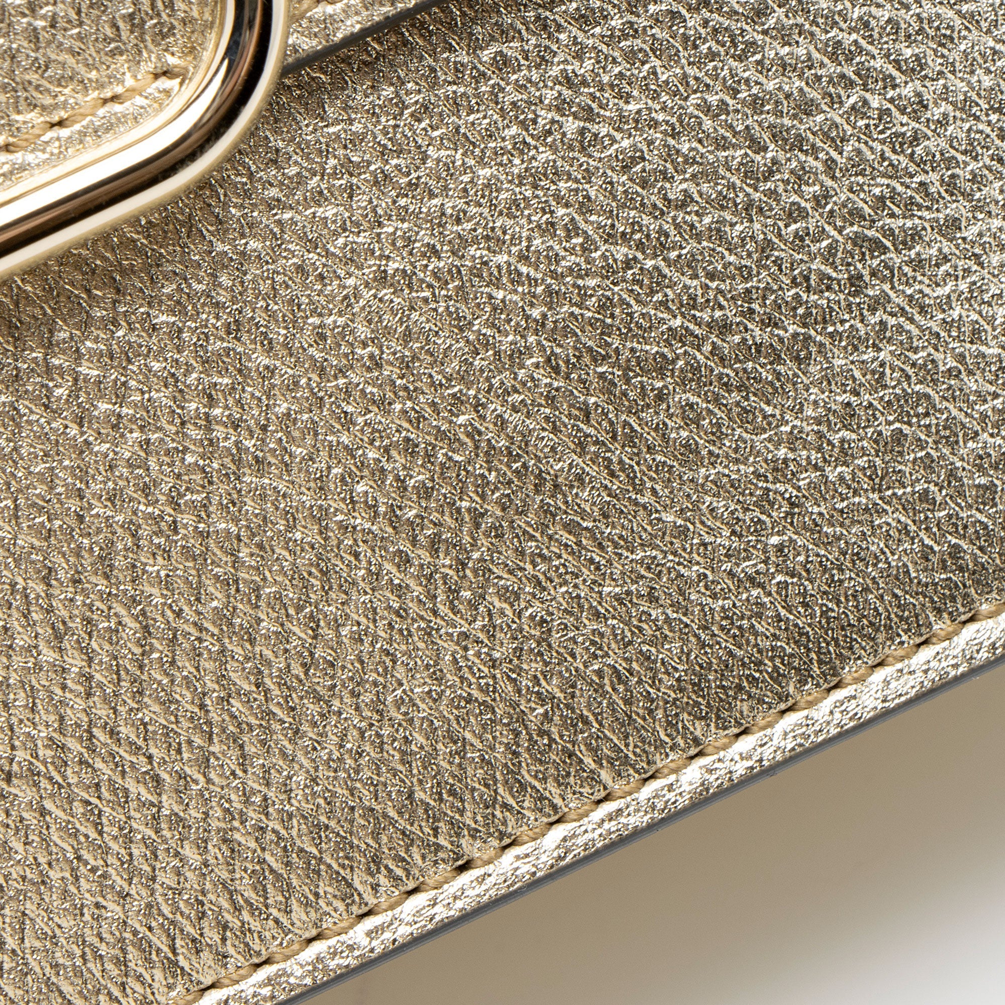 Valentino Metallic Grainy Calfskin VLogo Wallet on Chain