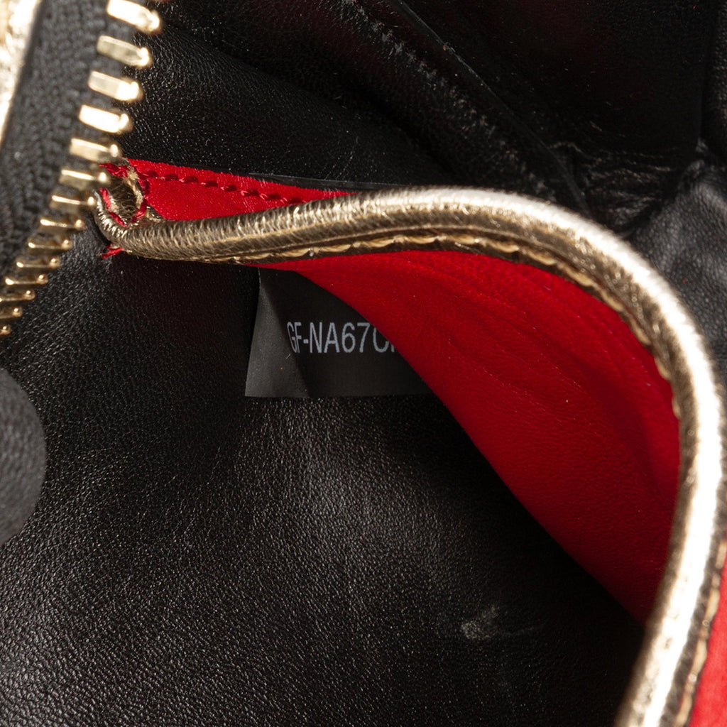 Valentino Metallic Wrinkled Lambskin Rockstud Spike Double Zip Camera Bag