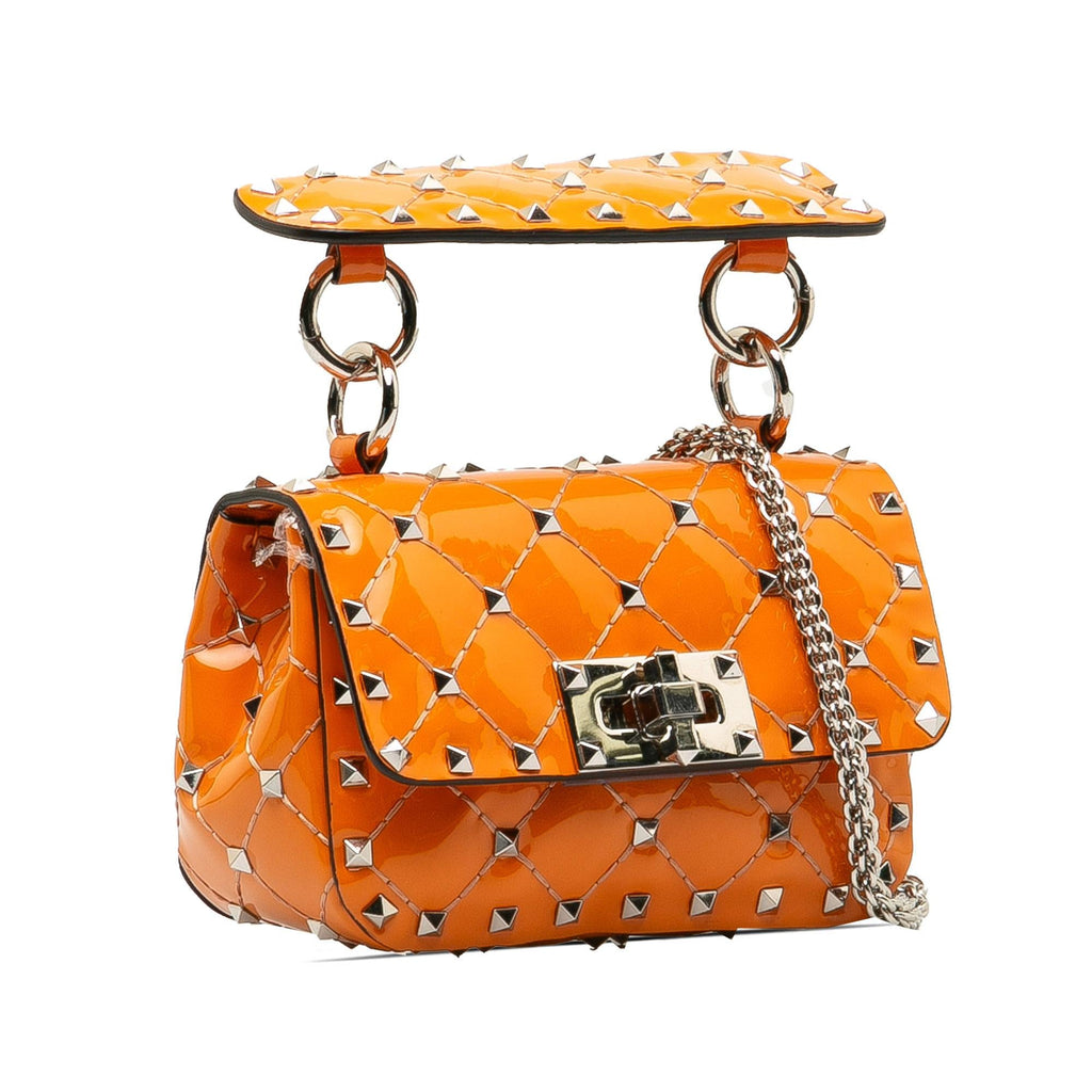 Valentino Micro Patent Rockstud Spike Satchel (SHG-DT6UFt)