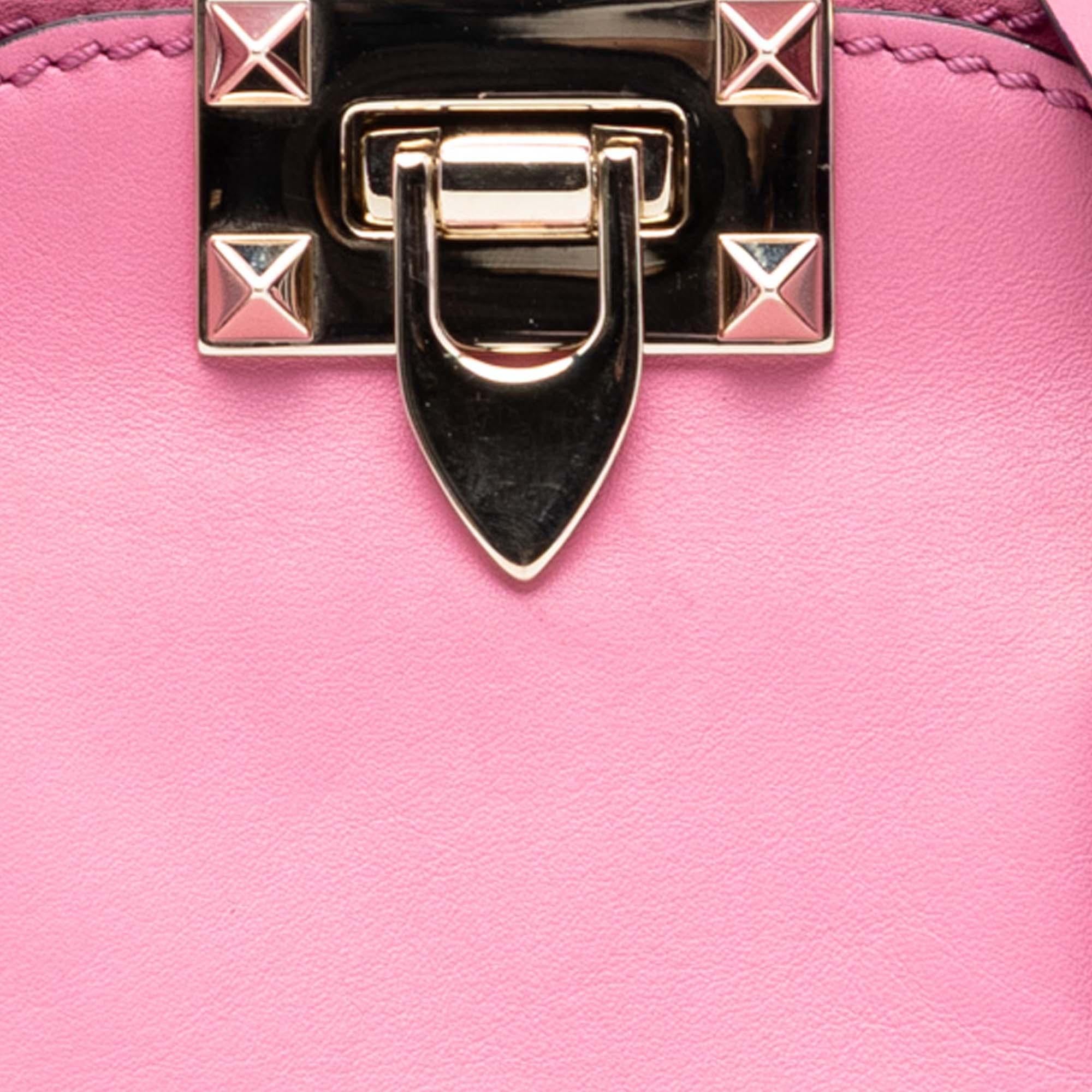 Valentino Mini Leather Rockstud Double Handle Tote