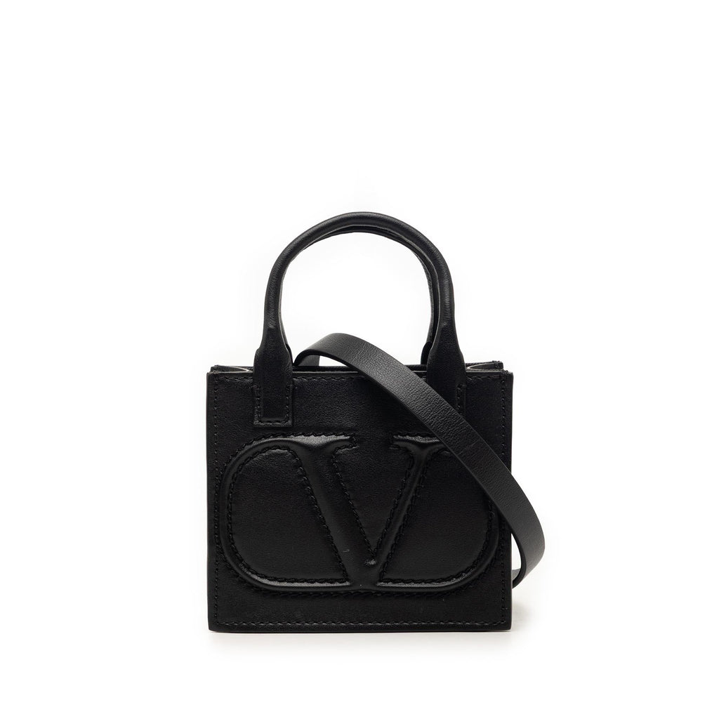 Valentino Mini Leather VLogo Walk Tote