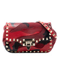 Valentino Mini Nappa and Canvas Camouflage Rockstud Flap Crossbody