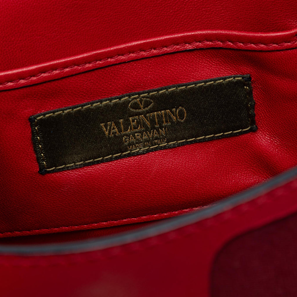 Valentino Mini Nappa and Canvas Camouflage Rockstud Flap Crossbody