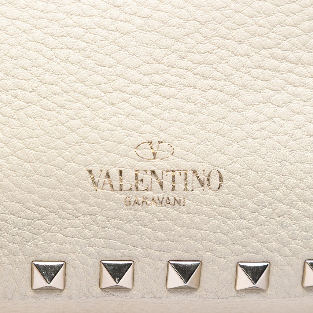 Valentino Mini Pebbled Calfskin Rockstud Trapeze Satchel