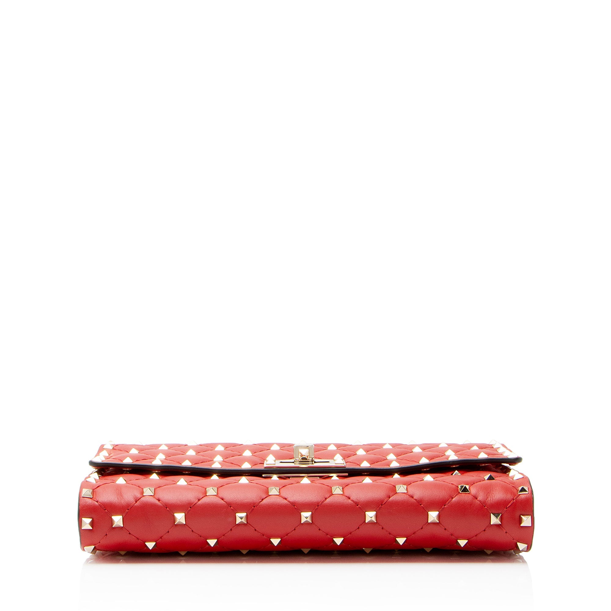 Valentino Nappa Leather Rockstud Spike Wallet On Chain