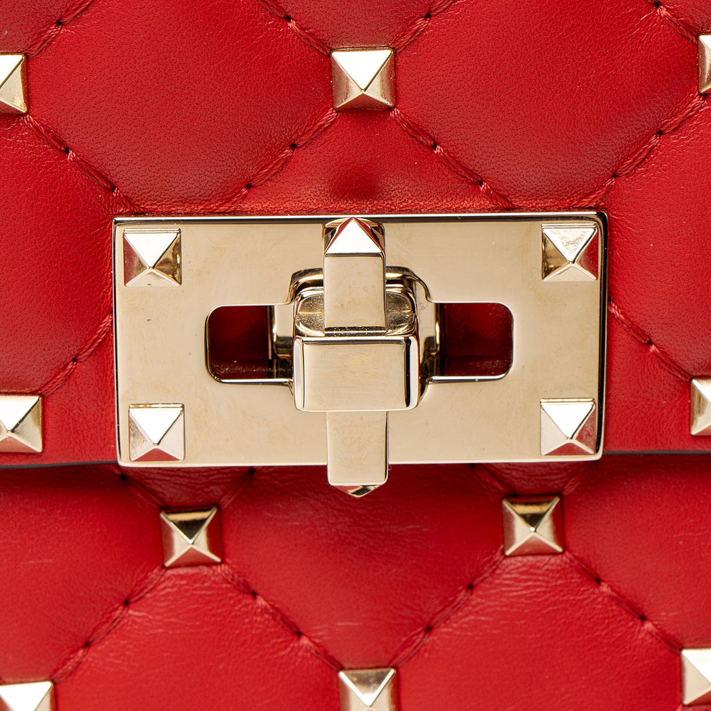 Valentino Nappa Leather Rockstud Spike Wallet On Chain