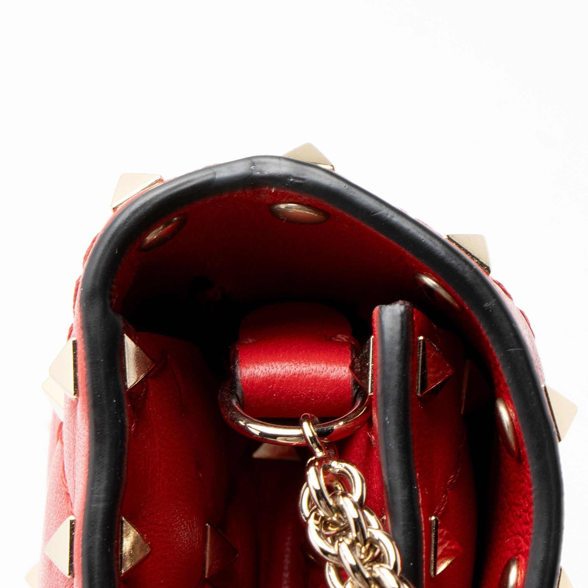 Valentino Nappa Leather Rockstud Spike Wallet On Chain