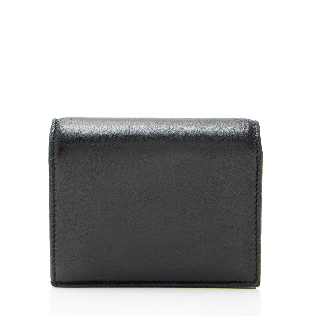 Valentino Nappa Leather Roman Stud Flap Wallet