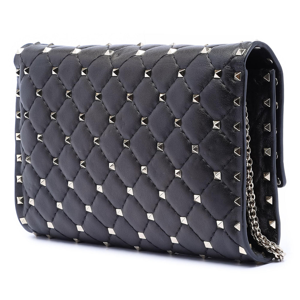 Valentino Nappa Rockstud Spike Wallet On Chain