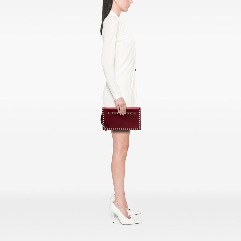 Valentino Nappa Rockstud Wristlet Clutch