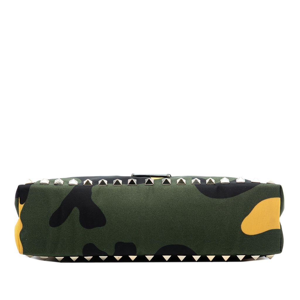 Valentino Nylon Rockstud Camouflage Double Zip Clutch